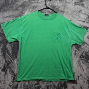 Polo Ralph Lauren T-Shirt Mens L Green Pocket Short Sleeve Pony Logo USA Made